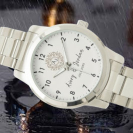 Simple Vintage Monogram Couple Names Armbanduhr