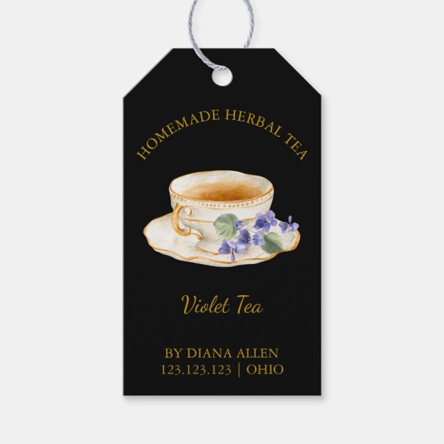 Simple Violet Tea Hang Tag Geschenkanhänger (Vorderseite)