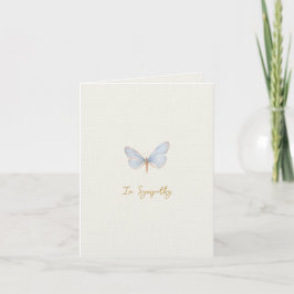 Simple watercolor blue butterfly Sympathy card Dankeskarte