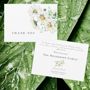 Simple Watercolor Daisies Funeral Vielen Dank Dankeskarte