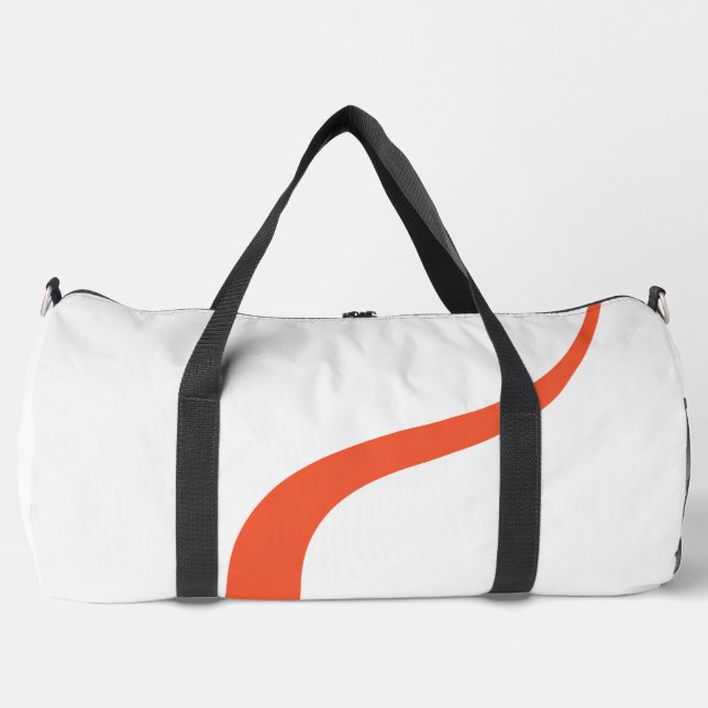 Simple Waves 3 - Orange und Weiß Duffle Bag (Vorderseite)