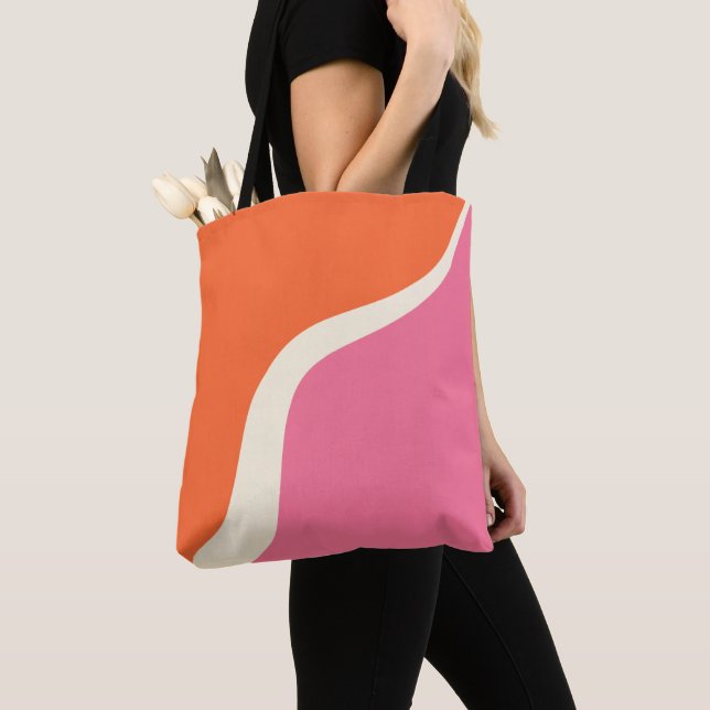 Simple Waves 3 - Rosa, Orange und Creme (Von Nahem)