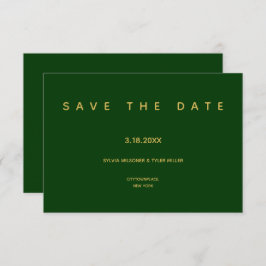 Simple Wedding Emerald Green Minimalistisch Save The Date