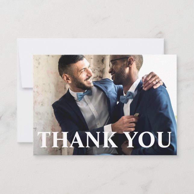 Simple Wedding Foto Vielen Dank Dankeskarte (Vorderseite)