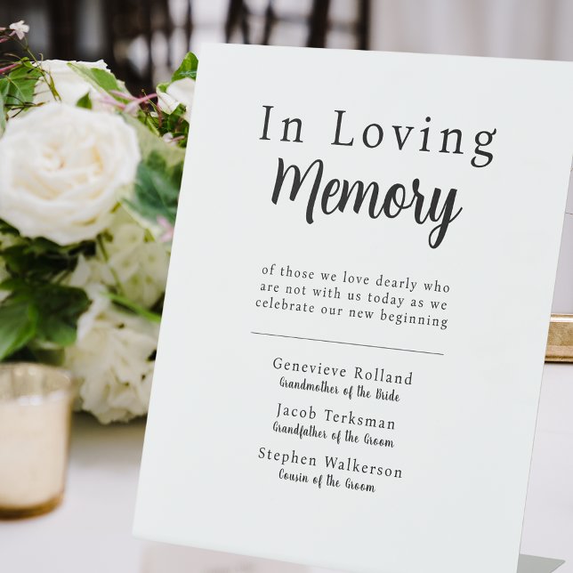 Simple Wedding In Loving Memory Pedestal Sign Sockelschild (Simple Wedding In Loving Memory Pedestal Sign
)