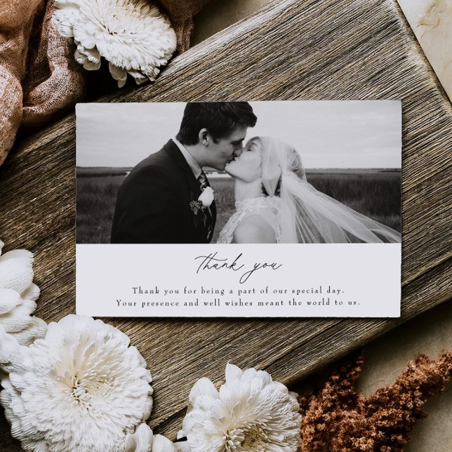 Simple Wedding Photo Thank you Flat Card Save The Date (Von Creator hochgeladen)