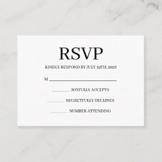 Simple Wedding RSVP Enclosure Card Begleitkarte