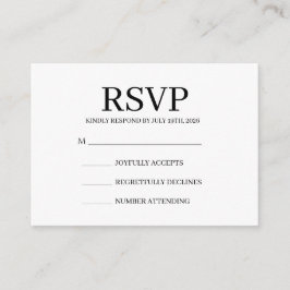 Simple Wedding RSVP Enclosure Card Begleitkarte