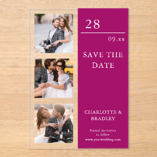Simple Wedding Save The Date Photo Picture Acryleinladungen
