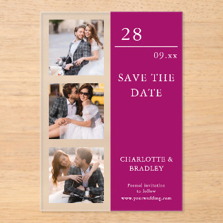 Simple Wedding Save The Date Photo Picture Acryleinladungen