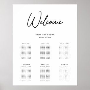 Simple Wedding Seating Chart Print Poster