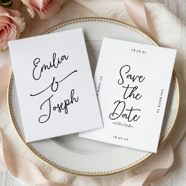 Simple Whimsical Handwritten Save the Date Wedding