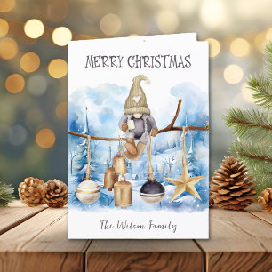 Simple Whimsical Winter Lady Gnome Frohe Weihnacht Feiertagskarte