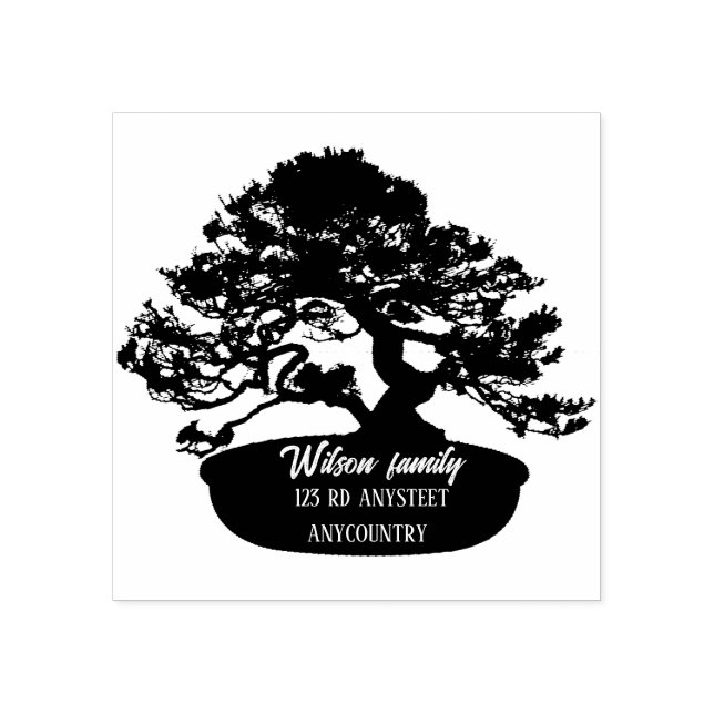 Simple Whimsy Bonsai Botanischer Familienname und  Gummistempel (Prägung)