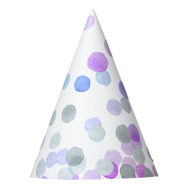 Simple Whimsy Girly Pastel Polka Dots Wasserfarbe Partyhütchen (Vorderseite)