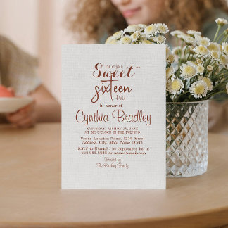 Simple White 16 . Geburtstag Birthday Party Einladung