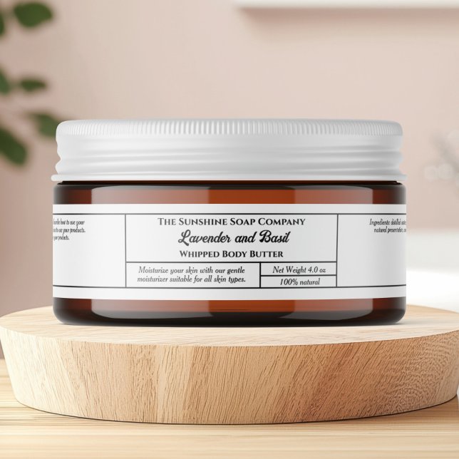 Simple white body butter cosmetics jar 1" x 7.25" (Von Creator hochgeladen)