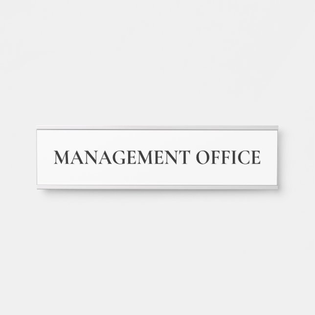 Simple White Classic Management Office Türschild (Vorderseite )