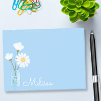 Simple White Daisies Mason Jar Hearts Personalisie