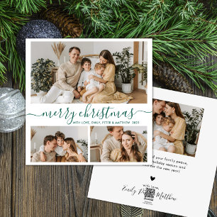 Simple White Green 3 Foto Collage Weihnachten