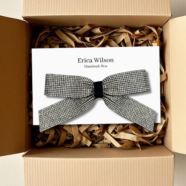 Simple White Hair Bow Clip Barrette Display card (Von Creator hochgeladen)