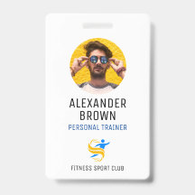 Simple White Logo And QR Code Employee ID Photo