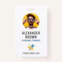 Simple White Logo And QR Code Employee ID  Photo