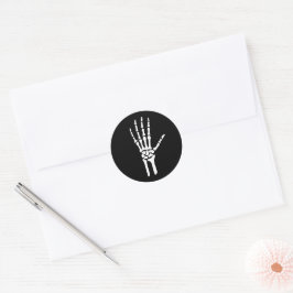 Simple White Skeletts Handknochen Halloween Runder Aufkleber
