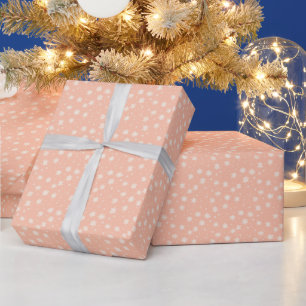 Simple White Snowflakes Orange Weihnachten Geschenkpapier