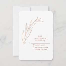 Simple White Terra Cotta Wedding RSVP Karte