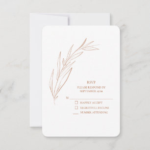 Simple White Terra Cotta Wedding RSVP Karte