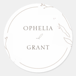 Simple Wild Grass Wedding Danke Stickers