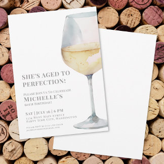 Simple Wine 60. Geburtstagsparty Einladung
