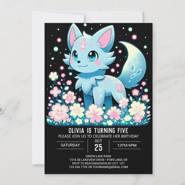 Simple Wolf Digital Geburtstag Einladung (Vorderseite)