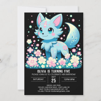 Simple Wolf Digital Geburtstag Einladung