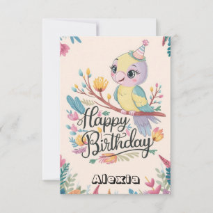 Simple Woods Parrot Digital Geburtstag Karte