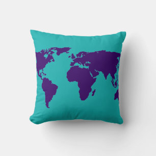 simple world map decor kissen