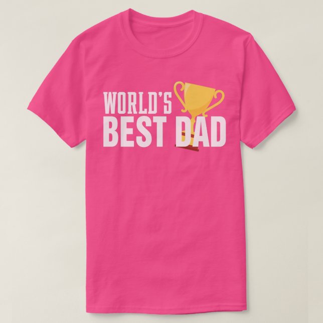 Simple Worlds Best Vater Typografy with Trophy1 T-Shirt (Design vorne)