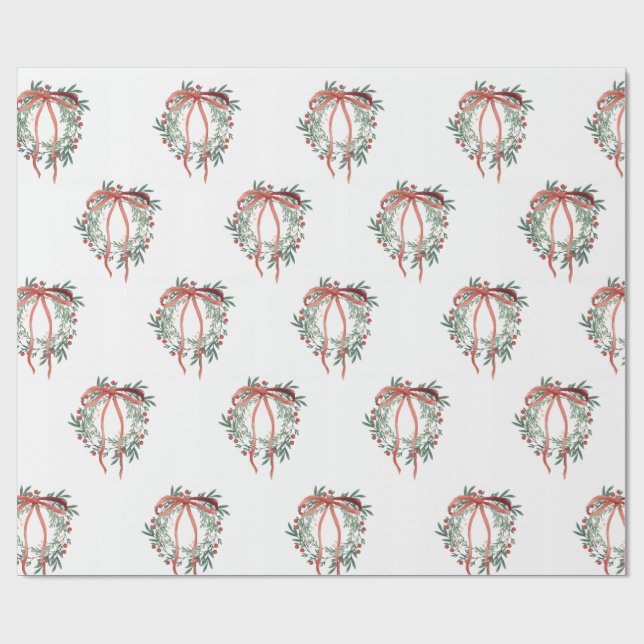Simple Wreath Wrapping Paper Geschenkpapier (Flach)