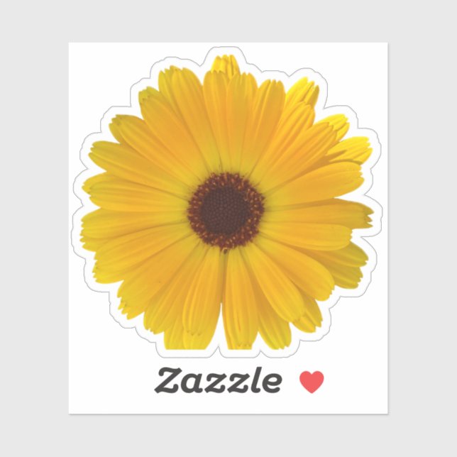 Simple Yellow Daisy Aufkleber (Blatt)