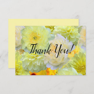 Simple Yellow Floral Thank You Dankeskarte