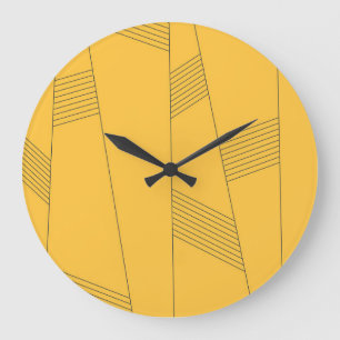 Simple, yellow, modern abstract graphic design große wanduhr