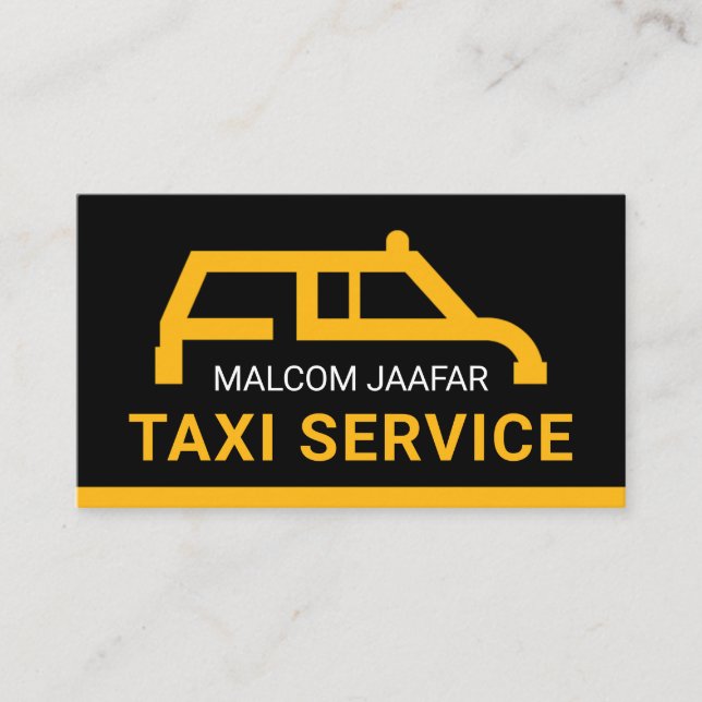 Simple Yellow Taxi Car Your Name Visitenkarte (Vorderseite)