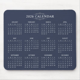 Simple Yet Elegant 2026 Calendar | Mousepad