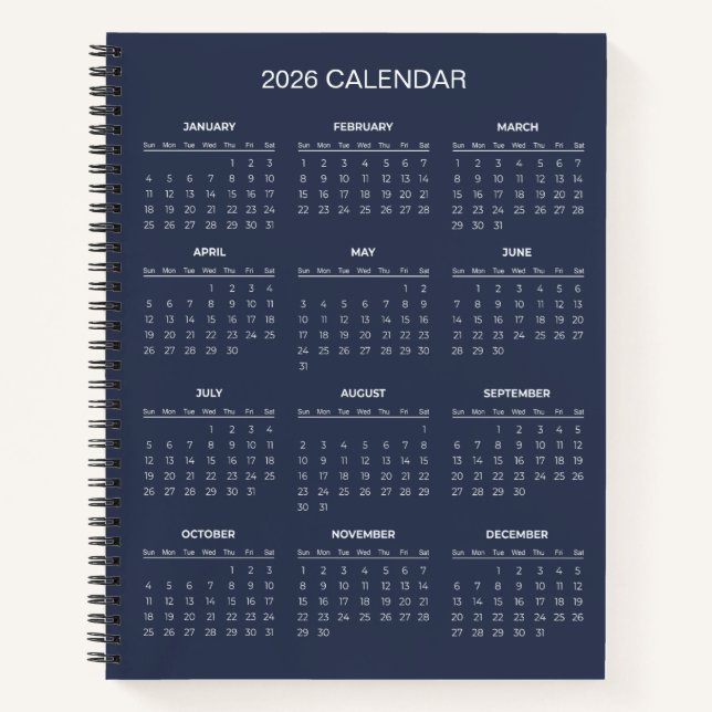 Simple Yet Elegant 2026 Calendar |  Notizbuch (Vorderseite)