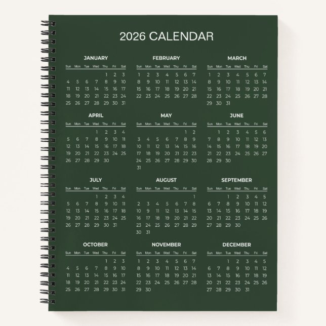 Simple Yet Elegant 2026 Calendar |  Notizbuch (Vorderseite)