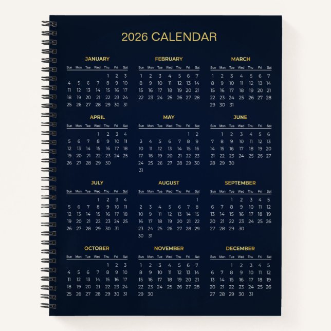 Simple Yet Elegant 2026 Calendar |  Notizbuch (Vorderseite)