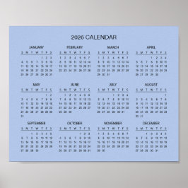 Simple Yet Elegant 2026 Calendar |  Poster