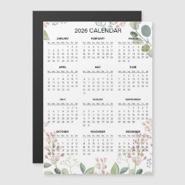 Simple Yet Elegant Floral 2026 Calendar | Magnet