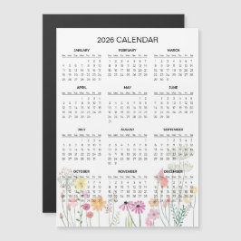 Simple Yet Elegant Floral 2026 Calendar | Magnet